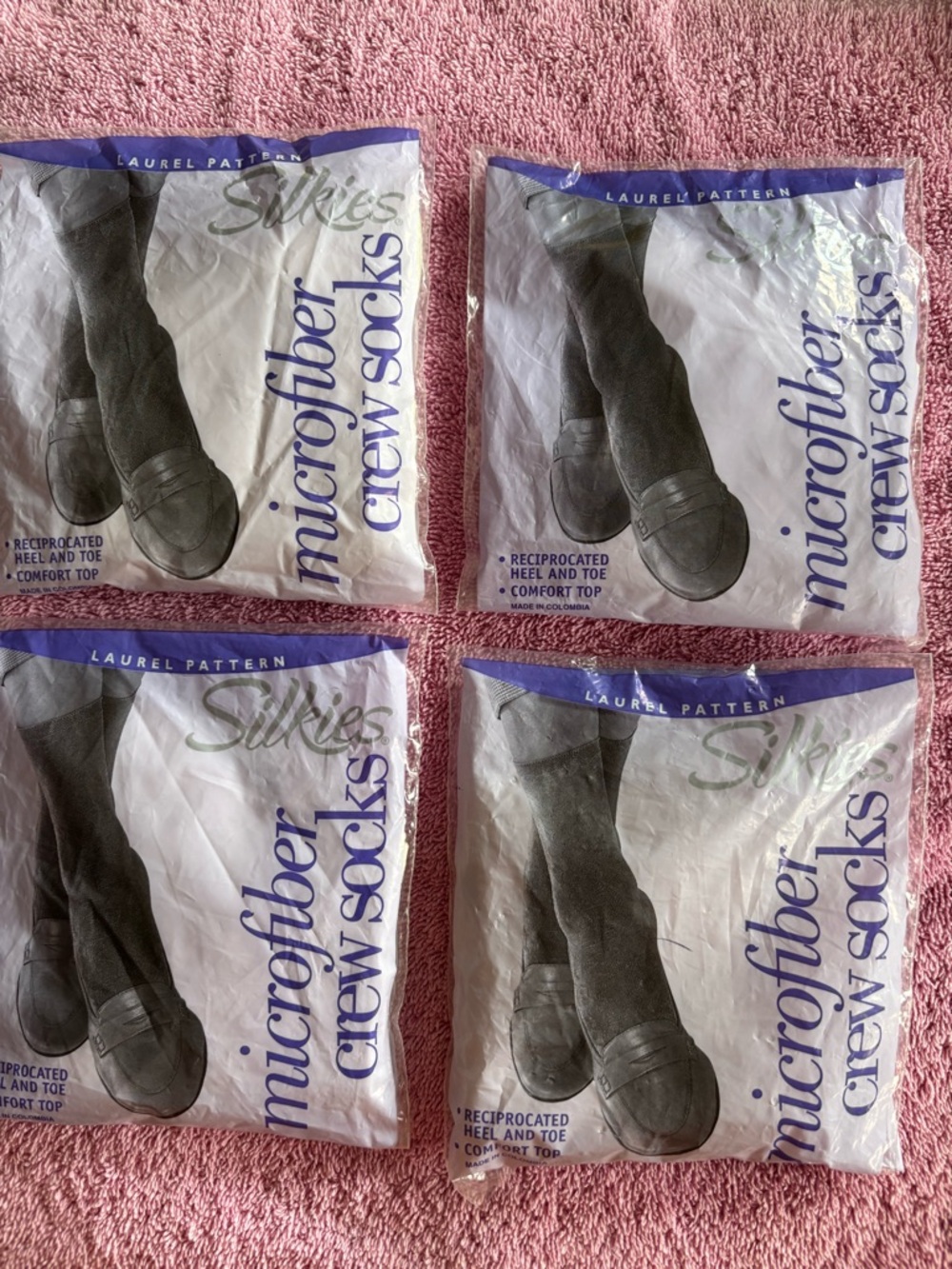 Silkies Microfiber Crew Socks Creme Colored- 4 Pack Vintage